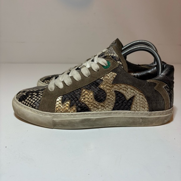 Zadig & Voltaire Paris ZV1747 Board Shoes Women EU 38 US 7 Luxury Animal Print - Picture 1 of 10